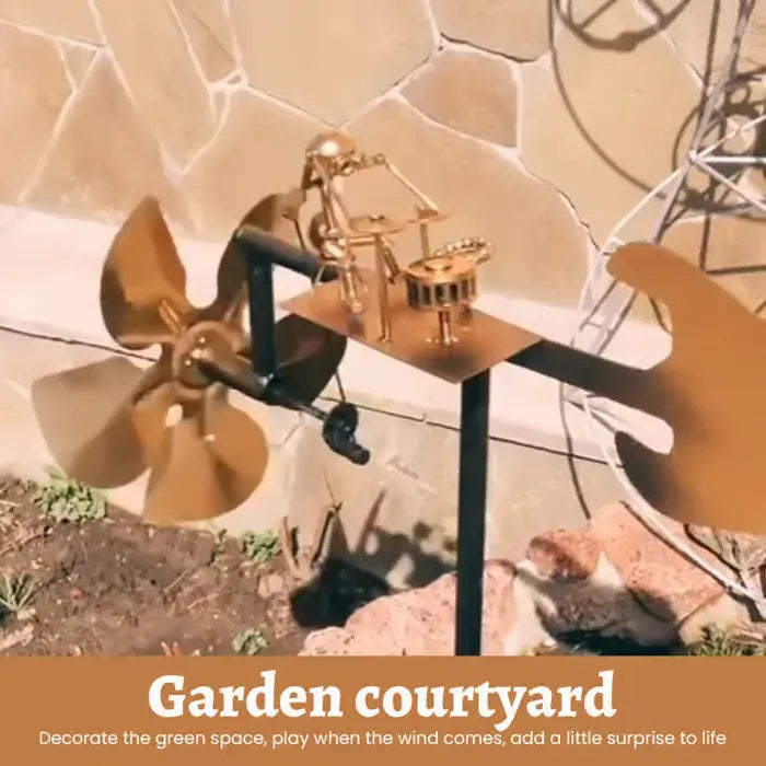 🔥Last Day 50% OFF🥁Handmade Metal Rock Band Windmill🎁(Includes a 70cm bracket)