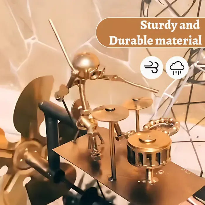 🔥Last Day 50% OFF🥁Handmade Metal Rock Band Windmill🎁(Includes a 70cm bracket)