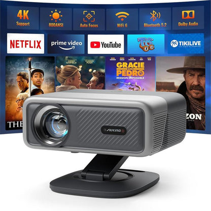 🔥Limited Time 50% OFF⚡AuKing 800 ANSI Lumen Portable Projector 1080P Support 4K Gaming | Netflix Certified Outdoor Movie Projector