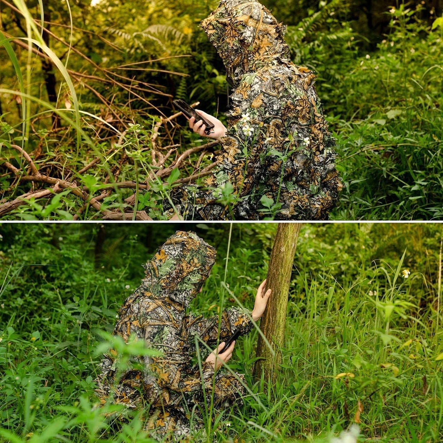 Hunting Ghillie Suit, 3D Leafy Camo Suit Camouflage(Oversize)