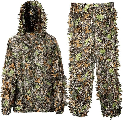 Hunting Ghillie Suit, 3D Leafy Camo Suit Camouflage(Oversize)