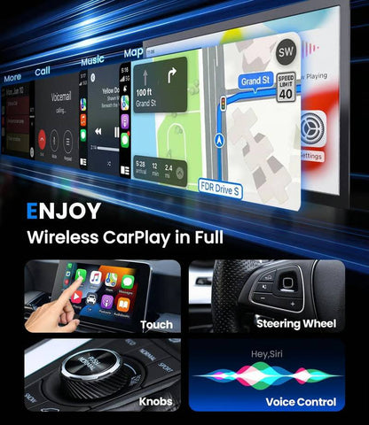🔥2026 Upgrade 3 in 1 Wireless Carplay Mirror Link Adapter Instant Wired to Wireless Conversion Plug & PlayMini Stable Design for Wired Carplay,AirPlay