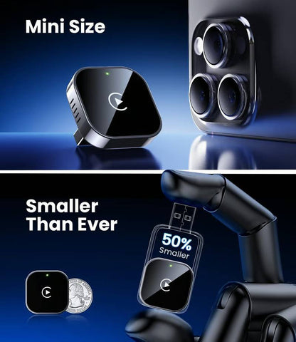 🔥2026 Upgrade 3 in 1 Wireless Carplay Mirror Link Adapter Instant Wired to Wireless Conversion Plug & PlayMini Stable Design for Wired Carplay,AirPlay