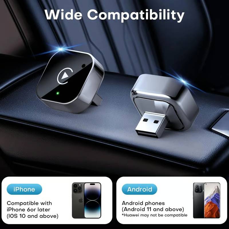 🔥2026 Upgrade 3 in 1 Wireless Carplay Mirror Link Adapter Instant Wired to Wireless Conversion Plug & PlayMini Stable Design for Wired Carplay,AirPlay