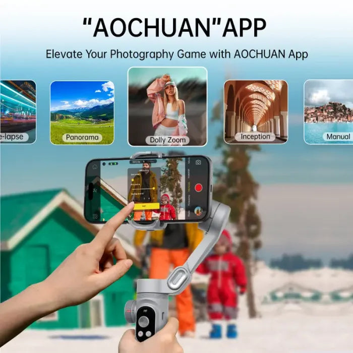 🔥Big Promotion 49% OFF💥Gimbal Stabilizer for Smartphone, 3-Axis iPhone Gimbal, Portable Gimbal w/OLED Display（Three-year warranty）