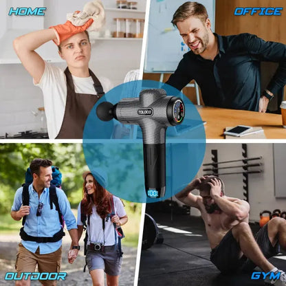 🔥Limited Time 50% OFF⚡TOLOCO Muscle Deep Tissue Massage Gun, Percussion massage gun with 10 replacement heads.