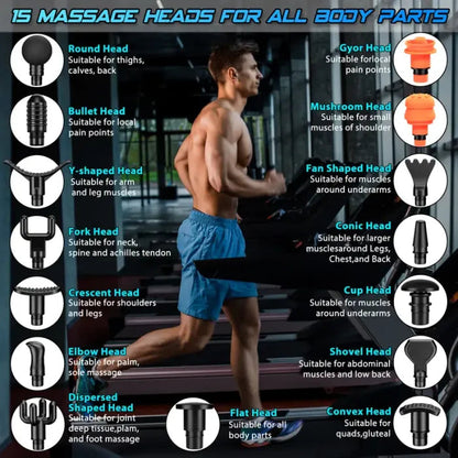 🔥Limited Time 50% OFF⚡TOLOCO Muscle Deep Tissue Massage Gun, Percussion massage gun with 10 replacement heads.