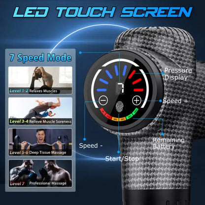 🔥Limited Time 50% OFF⚡TOLOCO Muscle Deep Tissue Massage Gun, Percussion massage gun with 10 replacement heads.