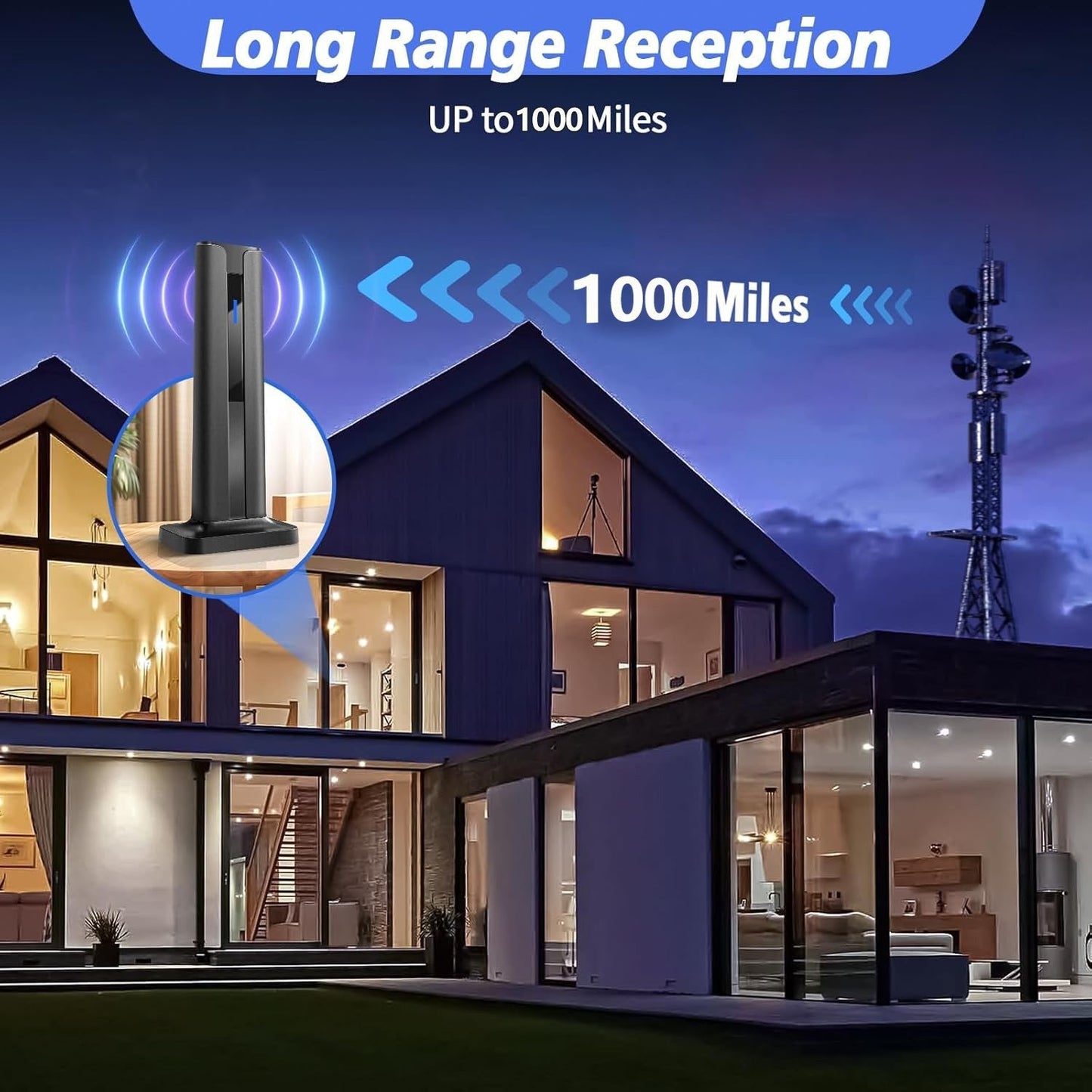 4K HDR TV Antenna - 1000+ Miles Long Range