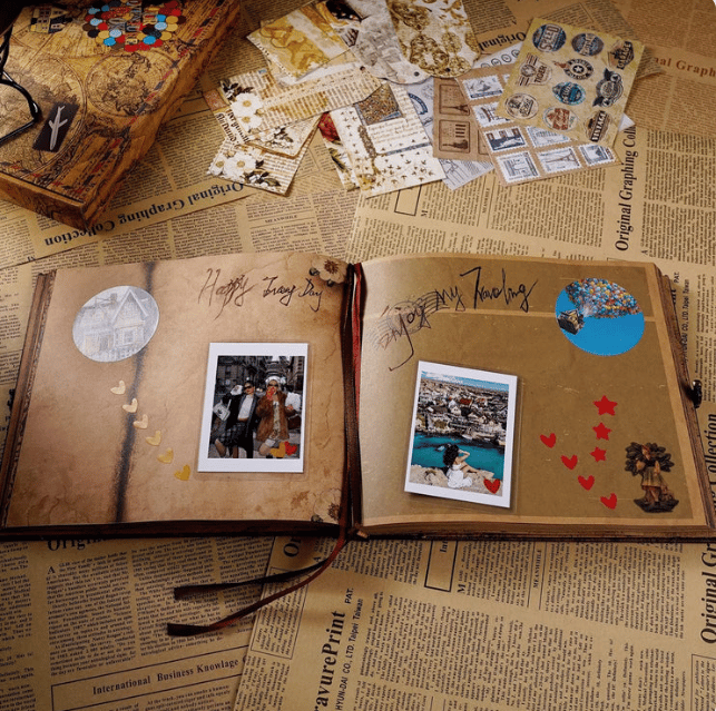 ❤️📚 Our Adventure Book Scrapbook 📸💕 - Retro Style Embossed Letter Cover, Perfect for Travel & Memories 💭"