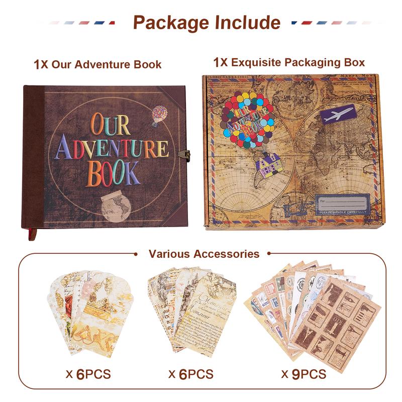 ❤️📚 Our Adventure Book Scrapbook 📸💕 - Retro Style Embossed Letter Cover, Perfect for Travel & Memories 💭"