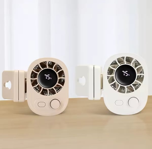 ❄️Car Clip Fan with LED Display[360° Rotatable 100 Speed Wind 1800mAh Low Noise Mini Fan Clamp Anywhere]