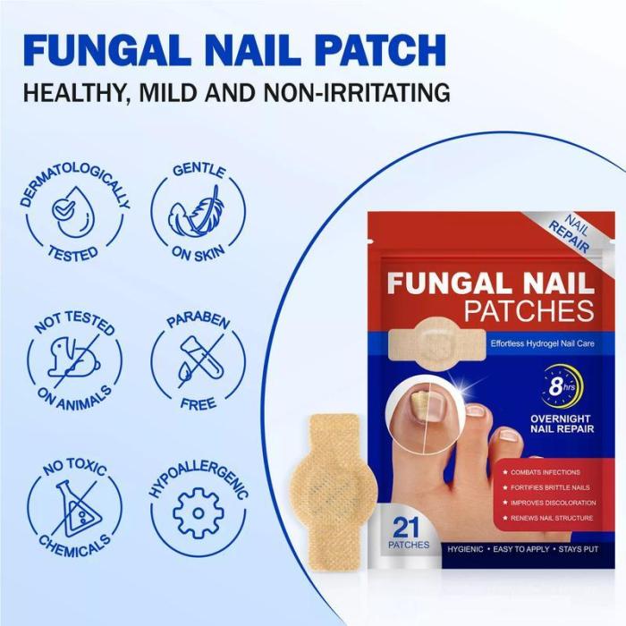 Nail Health Care Patches, Nail Fungus Care Patches, Suitable for Solving Fungal Nails and Other Nail Problems（21 Patches）