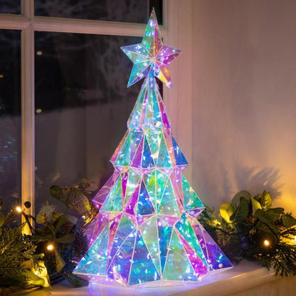 🏆Flash Sale⚡ 10K+ SOLD!🎁Prismatic Iridescent Christmas Tree with LED Lights✨🌲