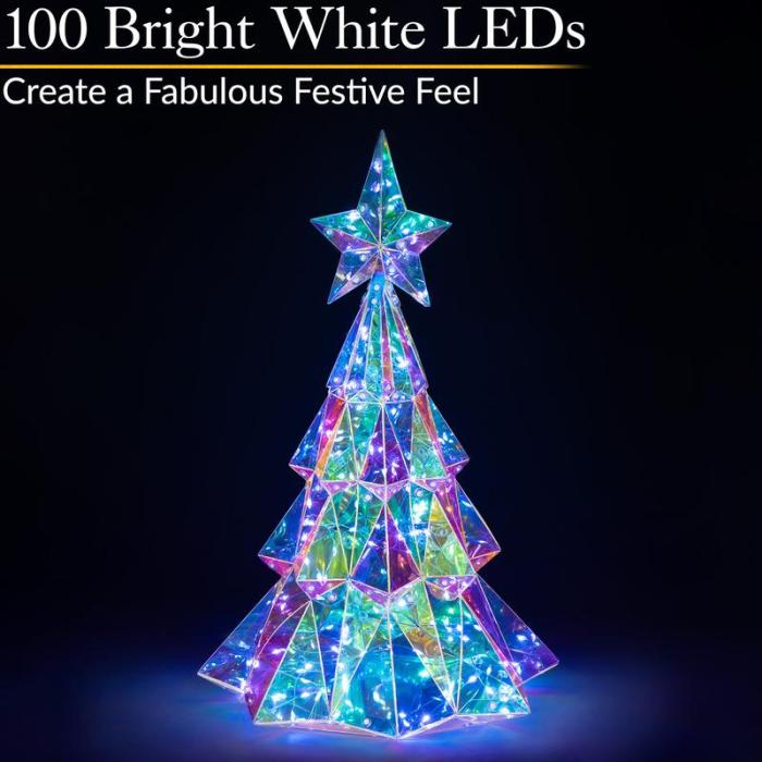 🏆Flash Sale⚡ 10K+ SOLD!🎁Prismatic Iridescent Christmas Tree with LED Lights✨🌲