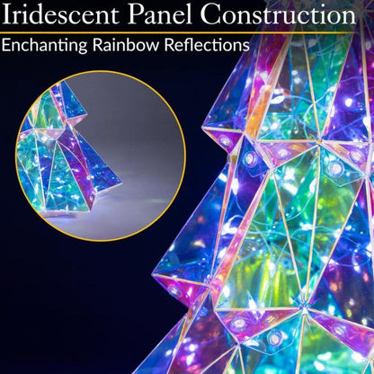 🏆Flash Sale⚡ 10K+ SOLD!🎁Prismatic Iridescent Christmas Tree with LED Lights✨🌲