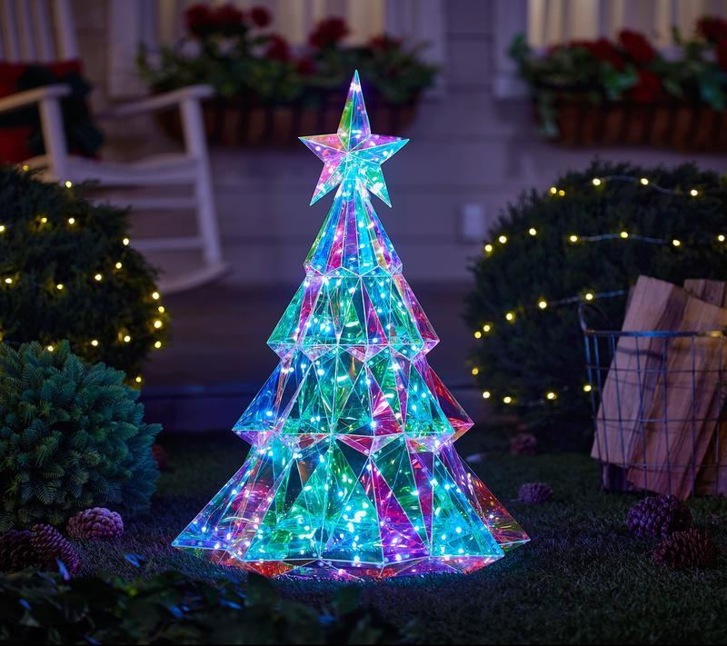 🏆Flash Sale⚡ 10K+ SOLD!🎁Prismatic Iridescent Christmas Tree with LED Lights✨🌲