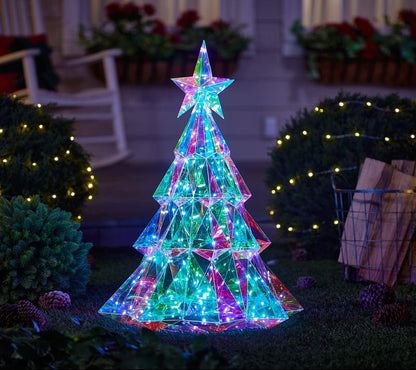 🏆Flash Sale⚡ 10K+ SOLD!🎁Prismatic Iridescent Christmas Tree with LED Lights✨🌲