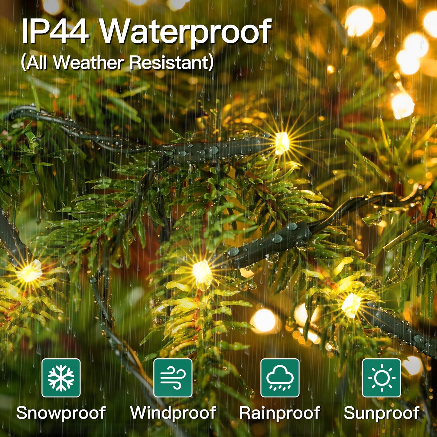 🌲Christmas Tree Waterfall Lights with Ring✨