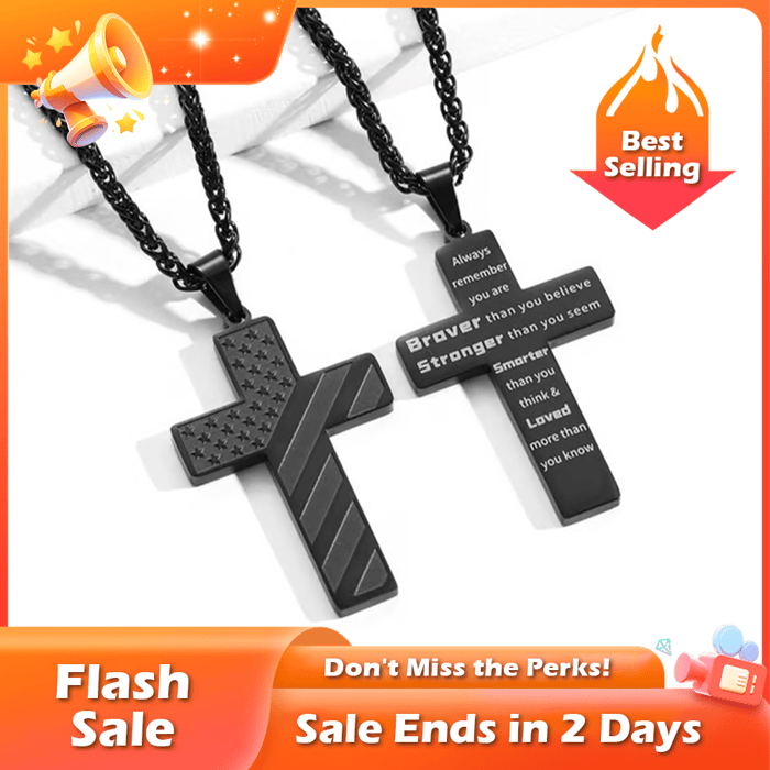 🏆Flash Sale⚡ 50K+ SOLD! Almost Gone-💥🎉✨Flag Cross Necklace,Best Gifts🎁
