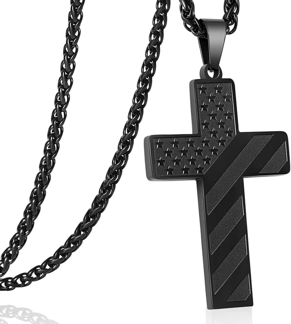🏆Flash Sale⚡ 50K+ SOLD! Almost Gone-💥🎉✨Flag Cross Necklace,Best Gifts🎁