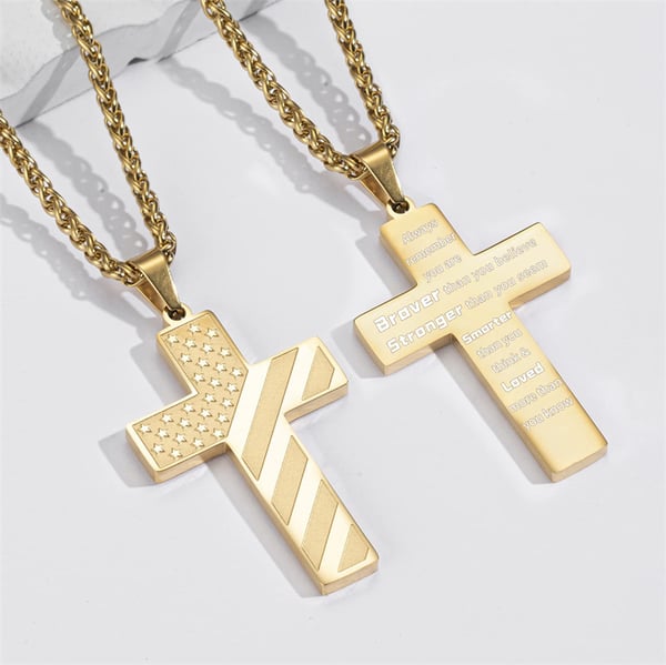 🏆Flash Sale⚡ 50K+ SOLD! Almost Gone-💥🎉✨Flag Cross Necklace,Best Gifts🎁