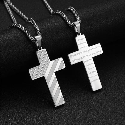 🏆Flash Sale⚡ 50K+ SOLD! Almost Gone-💥🎉✨Flag Cross Necklace,Best Gifts🎁