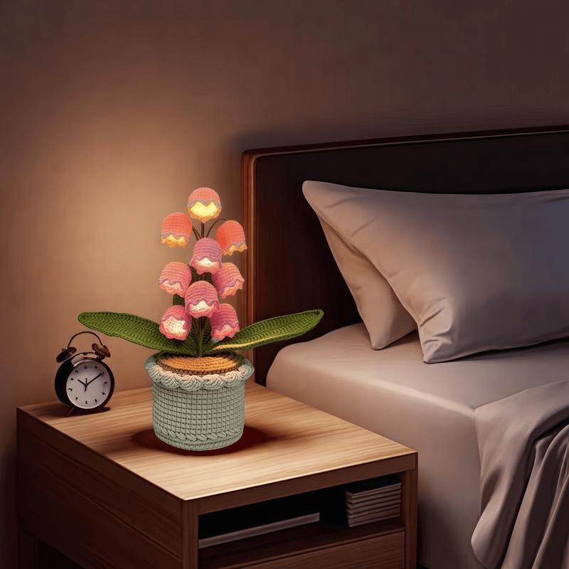 🥀Handmade Crocheted Halloween Lily of the Valley LED Lantern✨