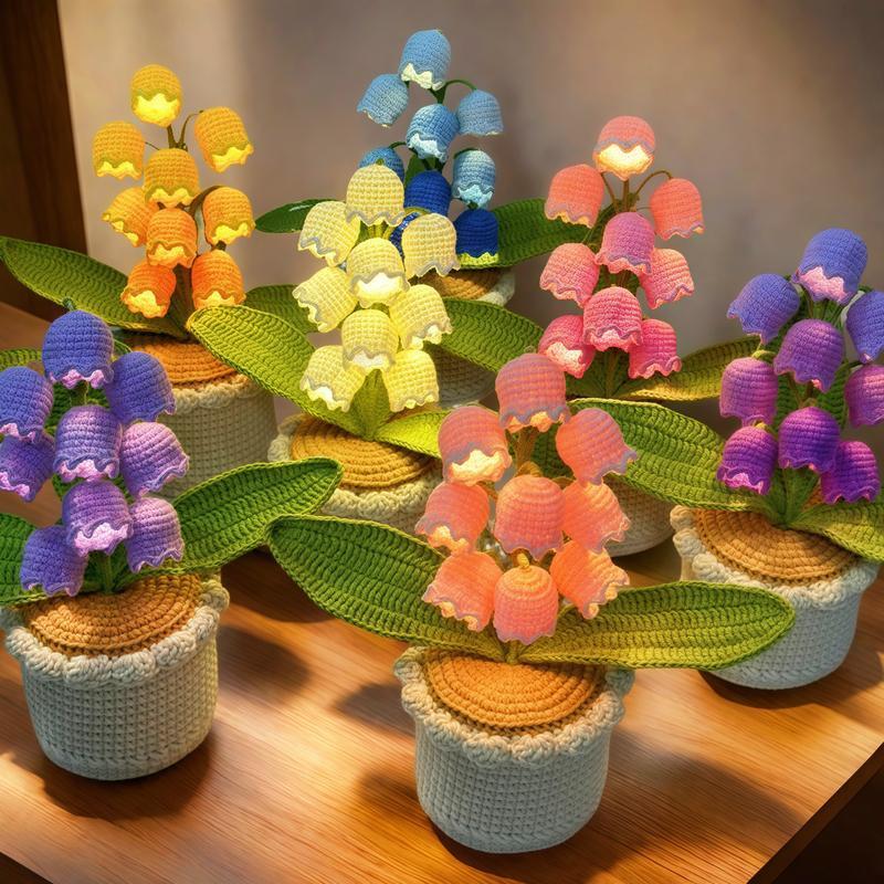 🥀Handmade Crocheted Halloween Lily of the Valley LED Lantern✨