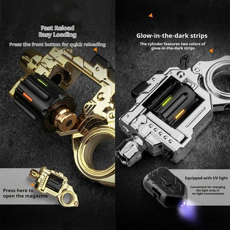 Mini Stress Relief Toy Metal Blaster Emittable Soft Bullet Gun Toy Fingertip Toys