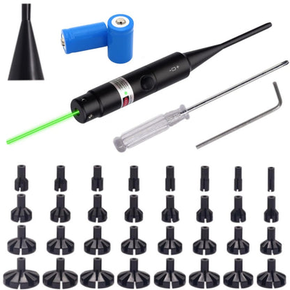 Rechargeable Laser Bore Sight Kit, Professional Red & Green Bore Sighter with 32 Adapters