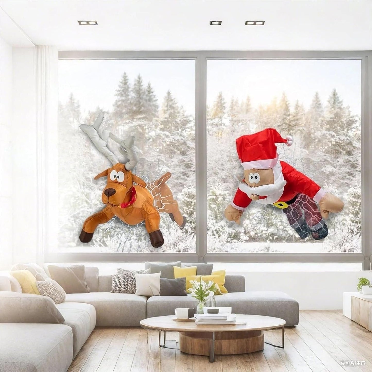🎅Christmas Hot Sale🦌Crashing Reindeer & Santa Animated Christmas