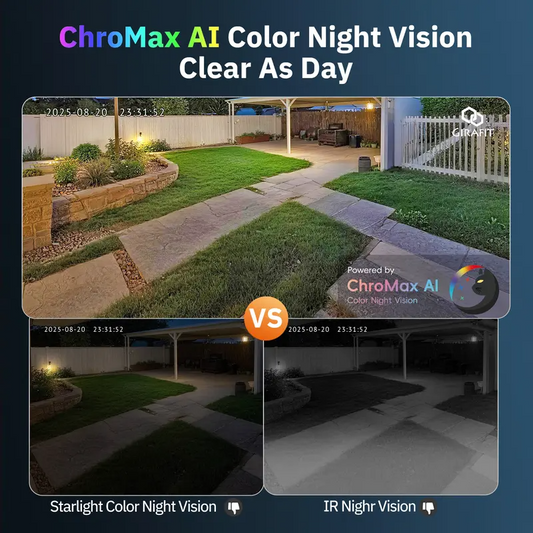 2K Second Floor Window Camera, AI Color Night Vision, Wi-Fi Indoor Security Cameras, Person & Motion Detection