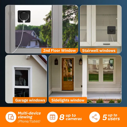 2K Second Floor Window Camera, AI Color Night Vision, Wi-Fi Indoor Security Cameras, Person & Motion Detection