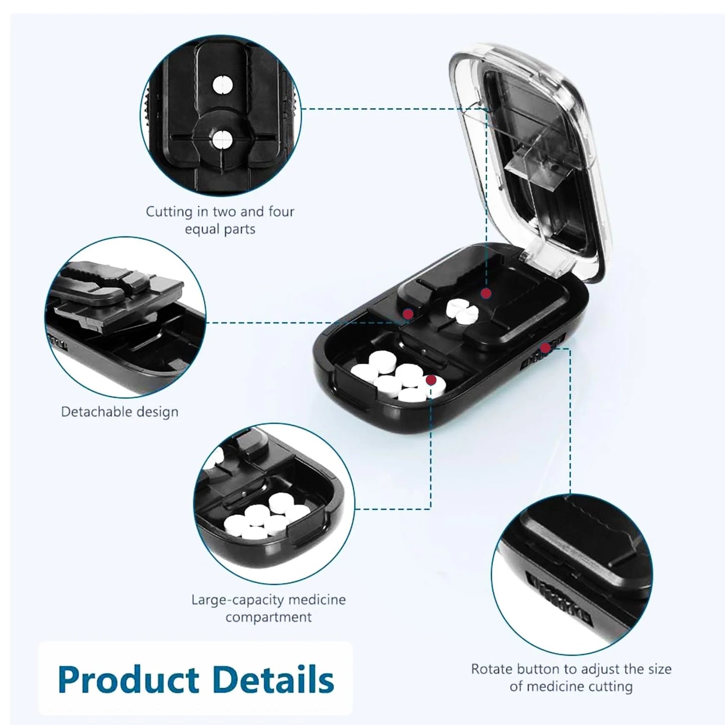 Adjustable Pill Cutter and Splitter for Multiple Pills💊（1/2 1/4）