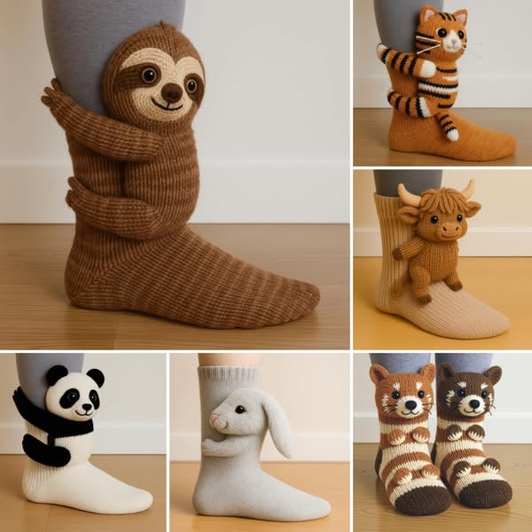🎅Christmas Sale 49% OFF 🦥3D Animal Hand-knitted Warm Socks🧦