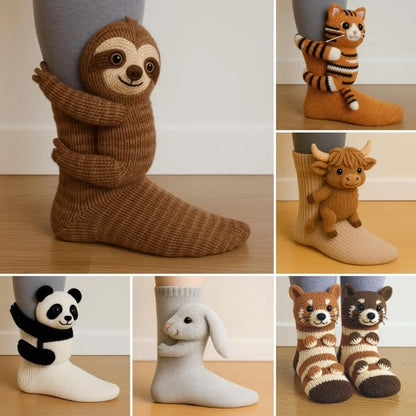 🎅Christmas Sale 49% OFF 🦥3D Animal Hand-knitted Warm Socks🧦