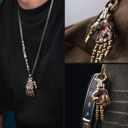🏆Flash Sale⚡Robotic Hand Pendant Movable Keychain Pendant Damping Structure