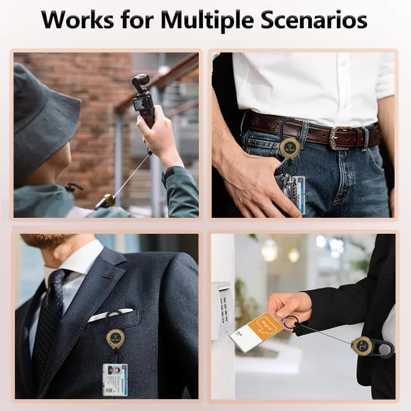 3 In 1 new multifunctional Retractable Pull Reel CarabinerKeychain