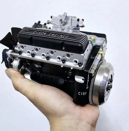 1/6 Scale Water-Cooled OHV 4-Stroke V8 Gas Engine Internal Combustion Engine Model