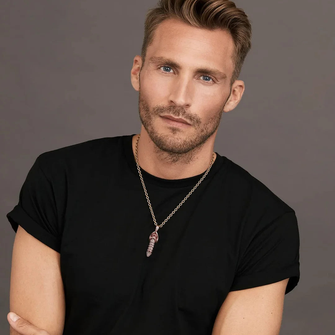 🏆Flash Sale⚡925 Sterling Silver Penis Pendant Pullable Penis Pendant, Hanging Male Sex Organ Pendant