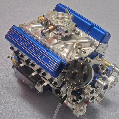 1/6 Scale Water-Cooled OHV 4-Stroke V8 Gas Engine Internal Combustion Engine Model