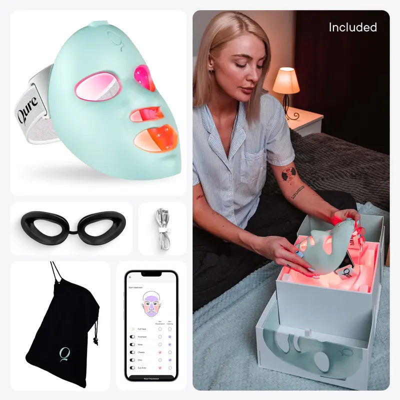 SheShine LED Light Therapy Mask for Face - FDA Cleared for Wrinkles & Acne Treatment