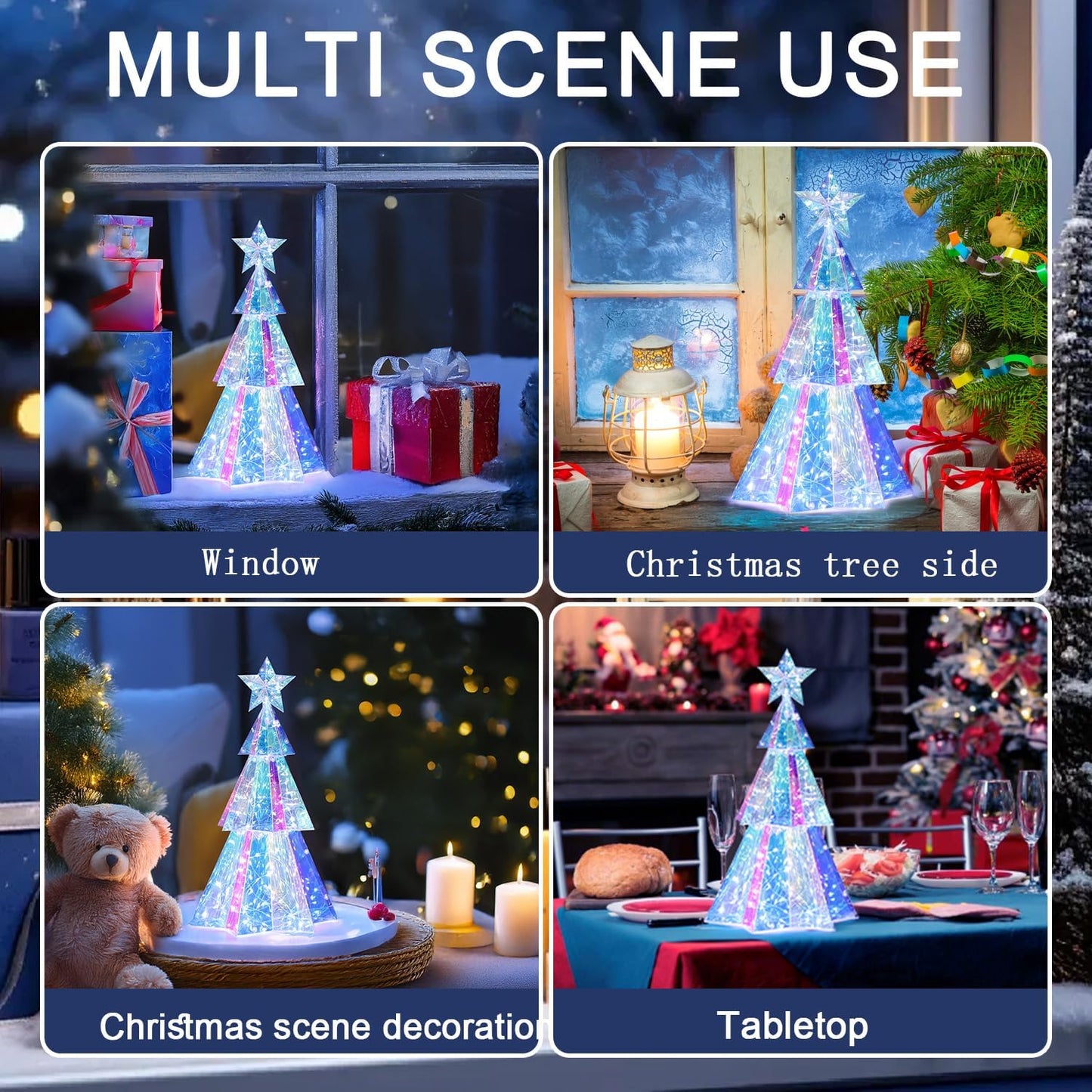 🏆Flash Sale⚡ 10K+ SOLD!🎁Prismatic Iridescent Christmas Tree with LED Lights✨🌲