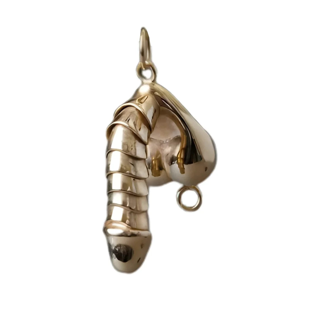🏆Flash Sale⚡925 Sterling Silver Penis Pendant Pullable Penis Pendant, Hanging Male Sex Organ Pendant