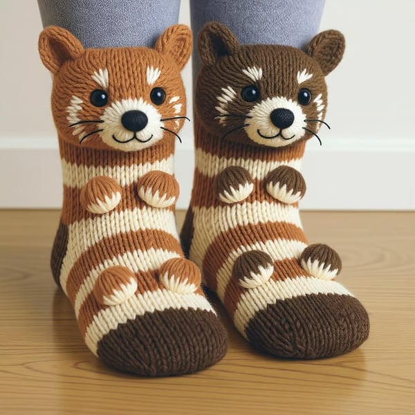 🎅Christmas Sale 49% OFF 🦥3D Animal Hand-knitted Warm Socks🧦