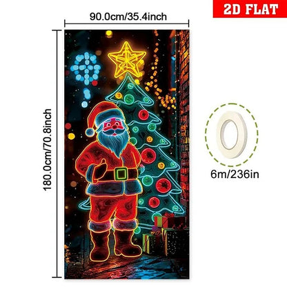 🏆Flash Sale⚡8K+ SOLD!🎅Christmas Door Cover For Instant Holiday Decor✨