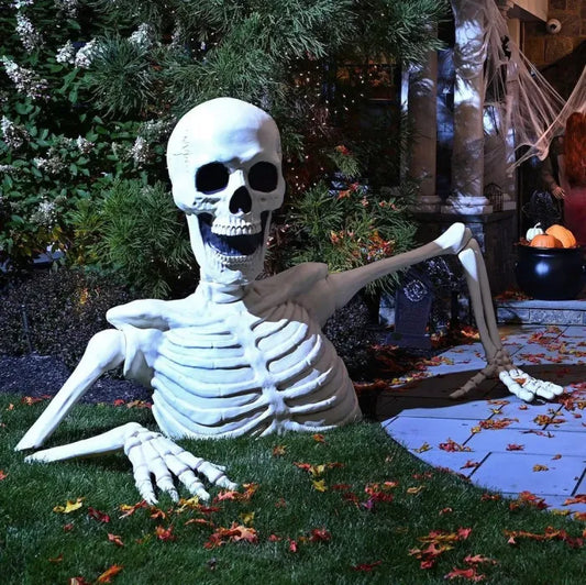 🎃Halloween Pre-sale 50% OFF🔥–Towering Skeleton with LED Eyes & Haunting Sounds👻（Limited Stock）