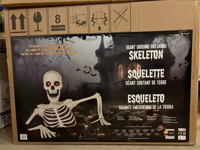 🎃Halloween Pre-sale 50% OFF🔥–Towering Skeleton with LED Eyes & Haunting Sounds👻（Limited Stock）